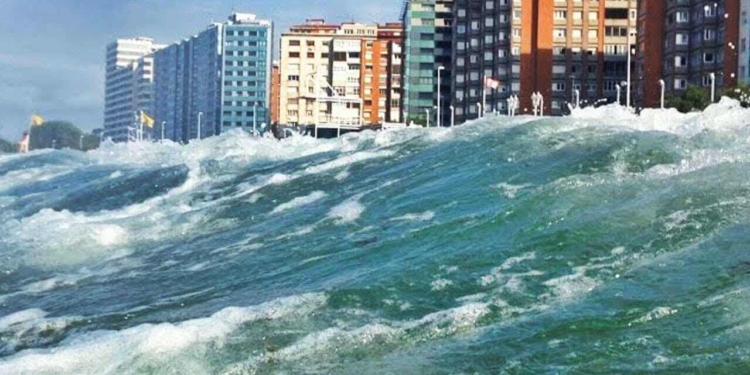 La onda creció hasta elevar un metro la altura del mar y adoptar la forma de una pared de agua. Y tres olas gigantes, con intervalos de cinco segundos entre una y otra, barrieron con todo lo que encontraron en un ancho de más de 50 metros y un largo de tres kilómetros y medio, desde Punta Iglesia a Playa Chica. Ocurrió el 11 de enero de 1954 a las 11 de la mañana (Crédito imagen: captura de pantalla del sitio Web Planet)