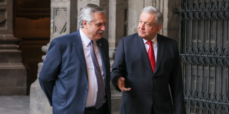 Alberto Fernández y López Obrador en México (Foto: Presidencia de la Nación)