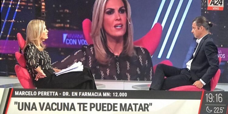 Canosa con Marcelo Peretta en otra emisión escandalosa de "Viviana con vos" por A24