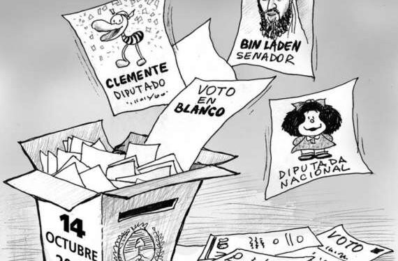 El 14 de octubre de 2001, los votos en blanco y los anulados voluntariamente le ganaron a los partidos políticos en Capital Federal y en Santa Fe. En PBA salieron segundos. Y en el país superaron los 4 millones (Mendoza Post)