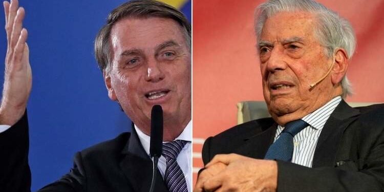 Mario Vargas Llosa, el nuevo vocero de la ultraderecha latinoamericana, dice que en Brasil votaría por Bolsonaro (crédito imagen: Nueva Tribuna)