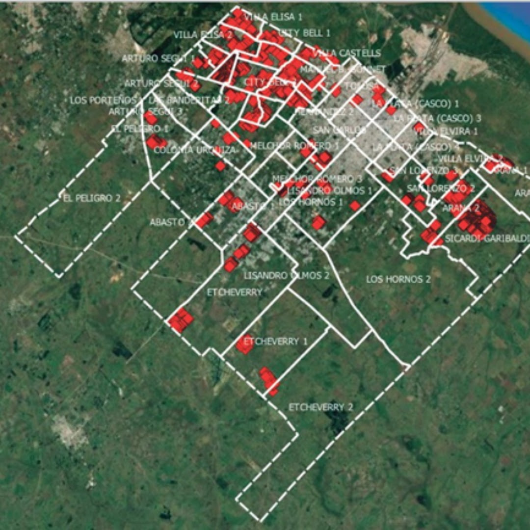 Mapa de construcciones no habilitadas por localidad