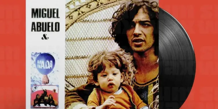 Miguel Abuelo y su hijo, Gato Azul Peralta Bogdan, en la tapa del álbum (crédito imagen: sumwax)
